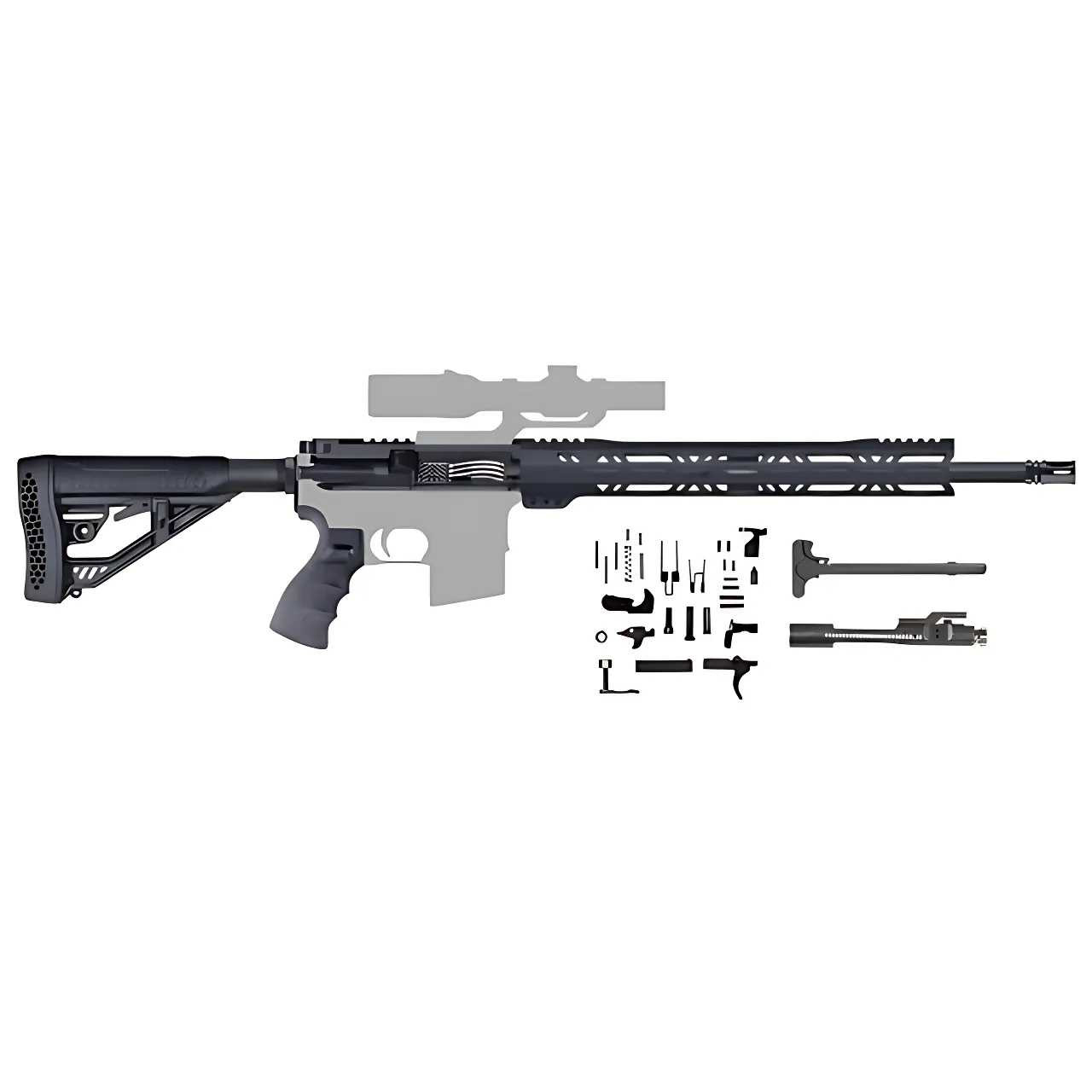AR 15 Rifle Kit / 16″ 7.62×39 / 1:10/ 15″ Handguard / 205-001
